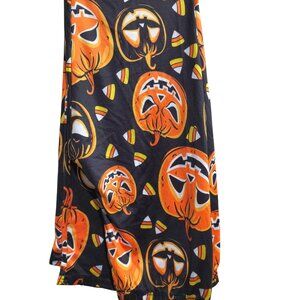 NWOT Fancyqube Size Large Halloween Pumpkin Candy Corn Leggings